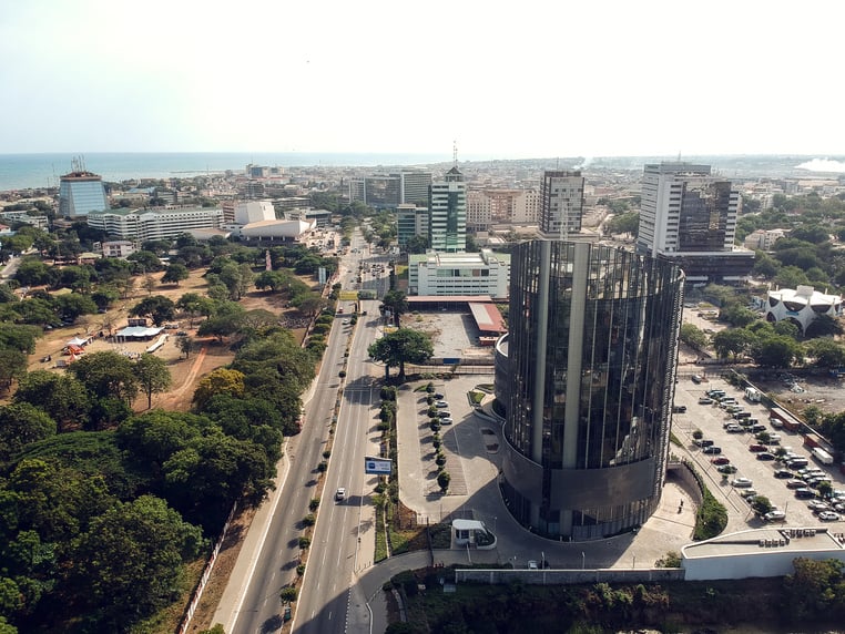 Aerial view of Accra